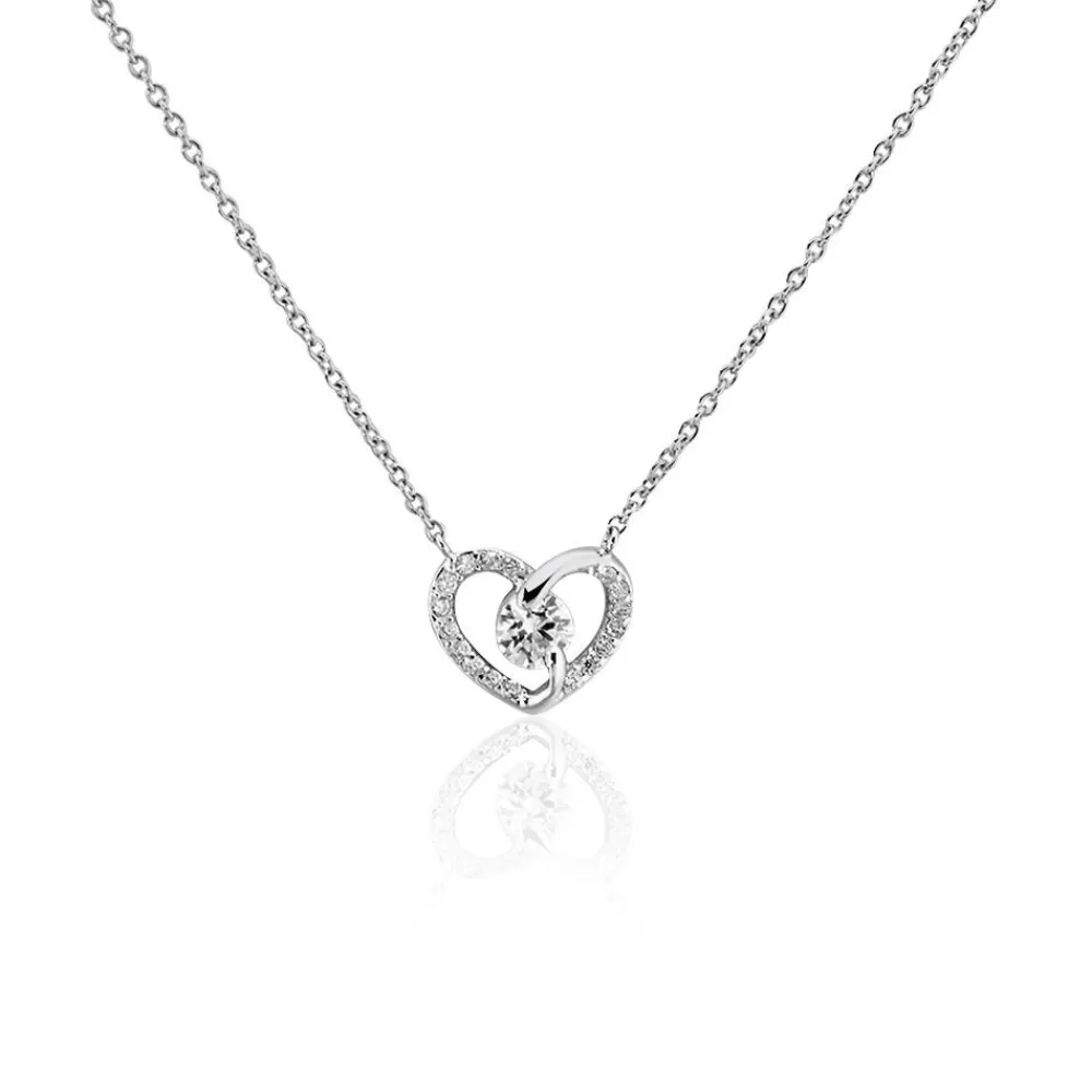 Collier Adelia Argent Blanc Oxyde De Zirconium|Marc Orian Online