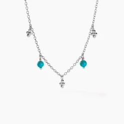 Collier Adiva Argent Blanc Turquoise