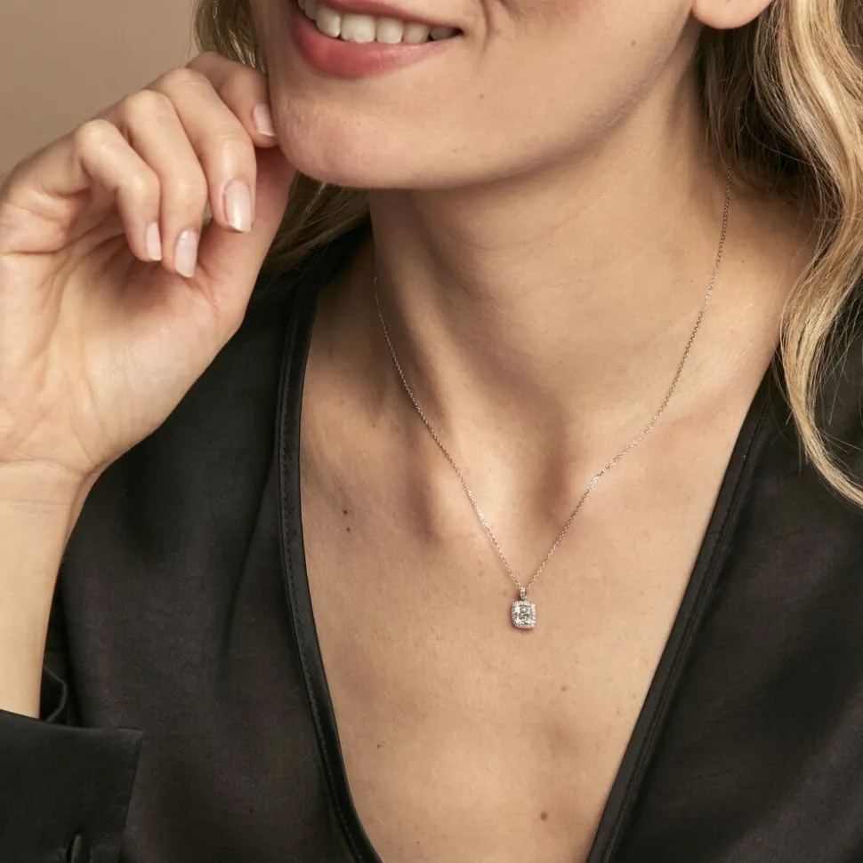 Collier Adrienne Or Blanc Oxyde De Zirconium