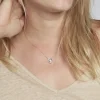 Collier Aggie Argent Blanc Oxyde De Zirconium