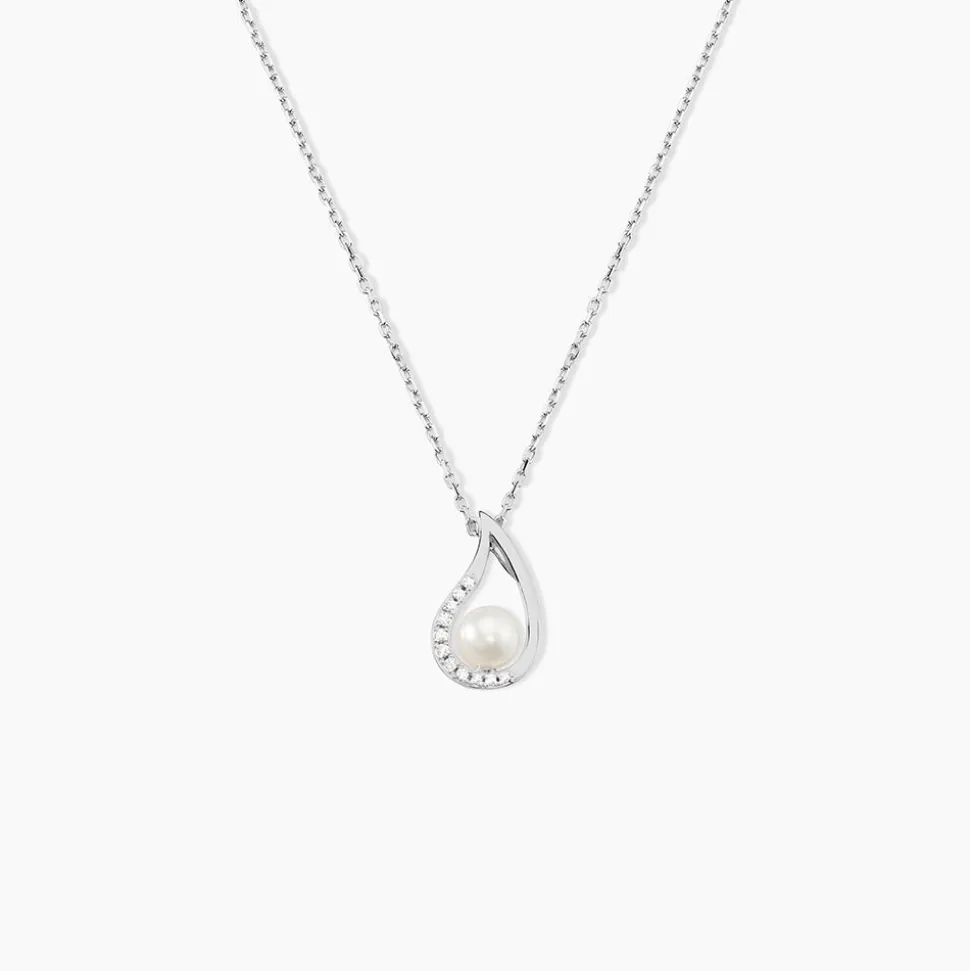 Collier Akiko Argent Blanc Perle De Culture Et Oxyde De Zirconium