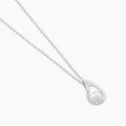 Collier Akiko Argent Blanc Perle De Culture Et Oxyde De Zirconium