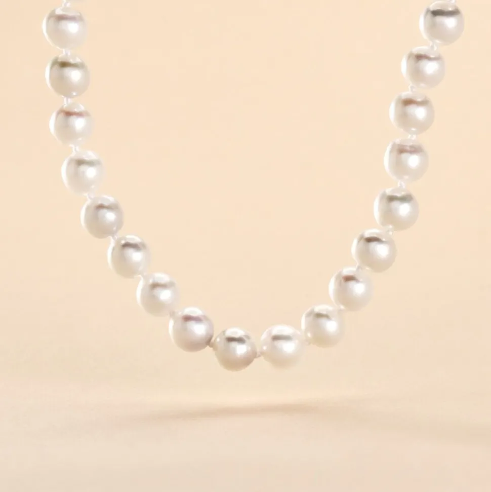 Collier Akoya Or Jaune Perle De Culture D'akoya