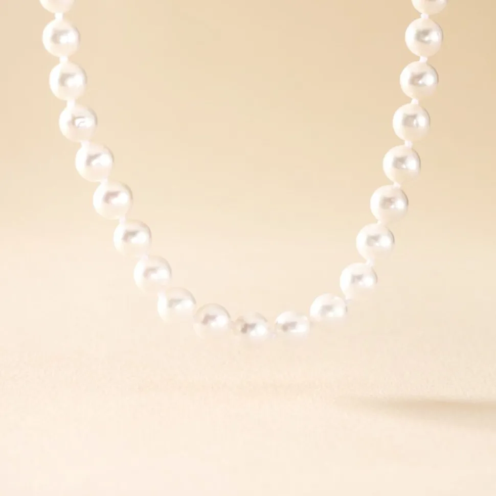 Collier Akoya Or Jaune Perle De Culture D'akoya
