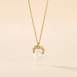 Collier Aloys Or Jaune Perle De Culture Et Oxyde De Zirconium|Marc Orian Discount