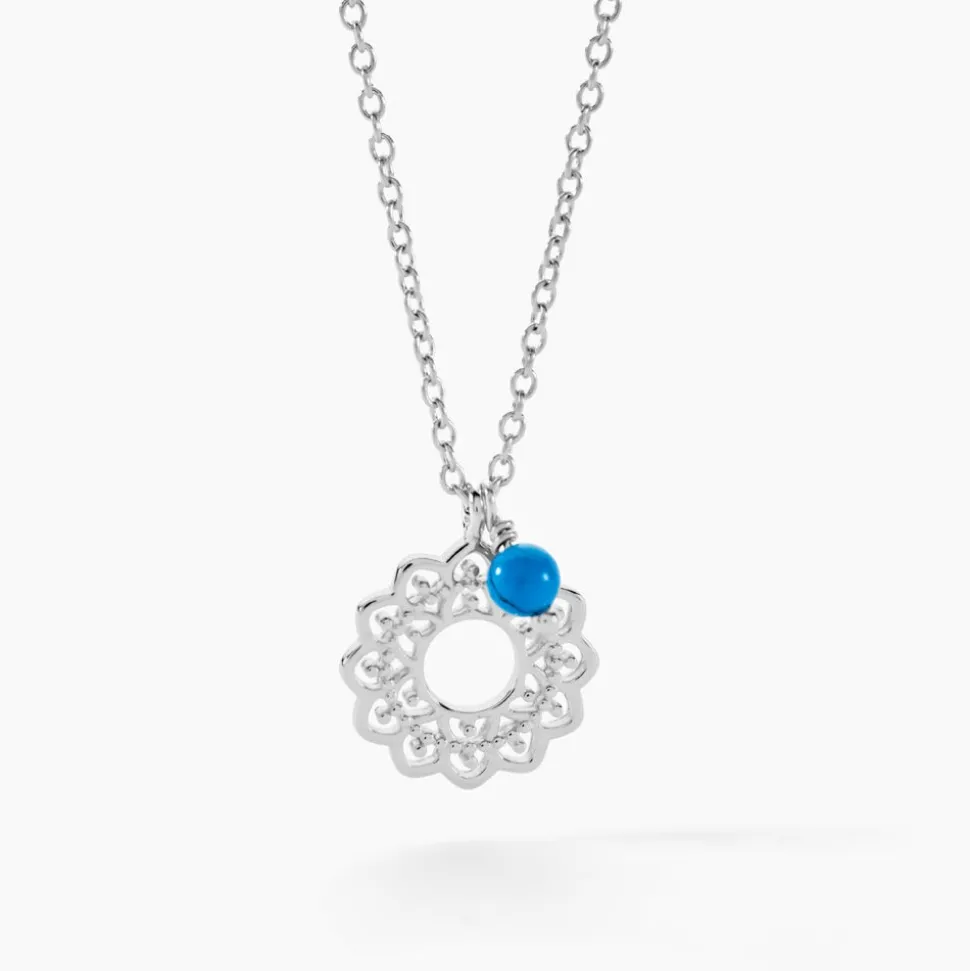 Collier Alvie Argent Blanc Turquoise