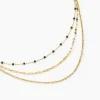 Collier Amala Acier Jaune Verre
