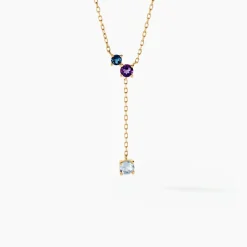 Collier Amaranta Or Jaune Topaze Améthyste