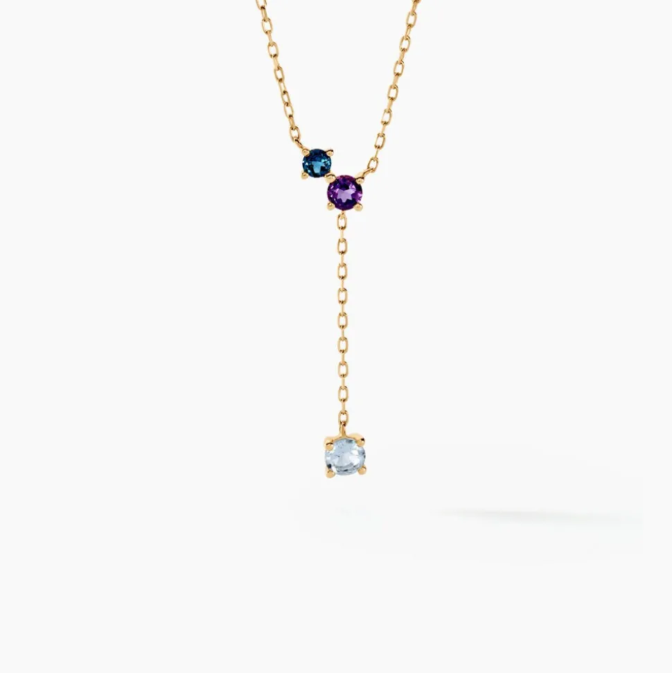 Collier Amaranta Or Jaune Topaze Améthyste