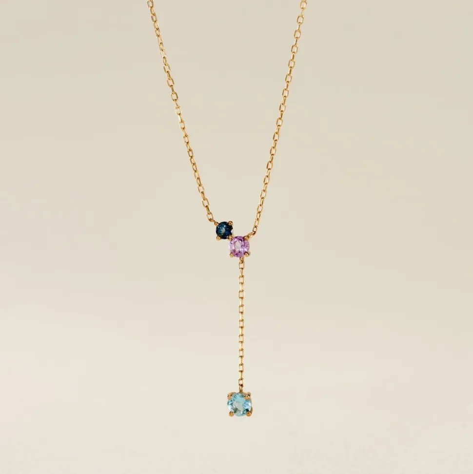 Collier Amaranta Or Jaune Topaze Améthyste