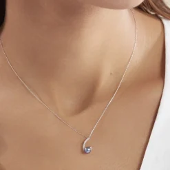 Collier Anais Or Blanc Perle De Culture Et Oxyde De Zirconium