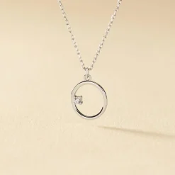 Collier Anas Argent Blanc Oxyde De Zirconium