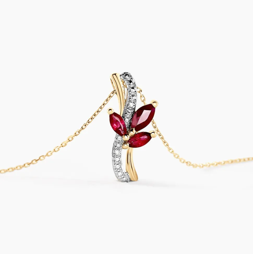 Collier Angie Or Jaune Rubis Diamant