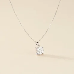 Collier Aphrodite Or Blanc Diamant Synthetique
