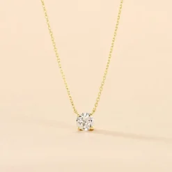 Collier Aphrodite Or Jaune Diamant Synthetique