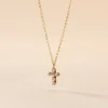 Collier Arene Croix Or Jaune Oxyde De Zirconium