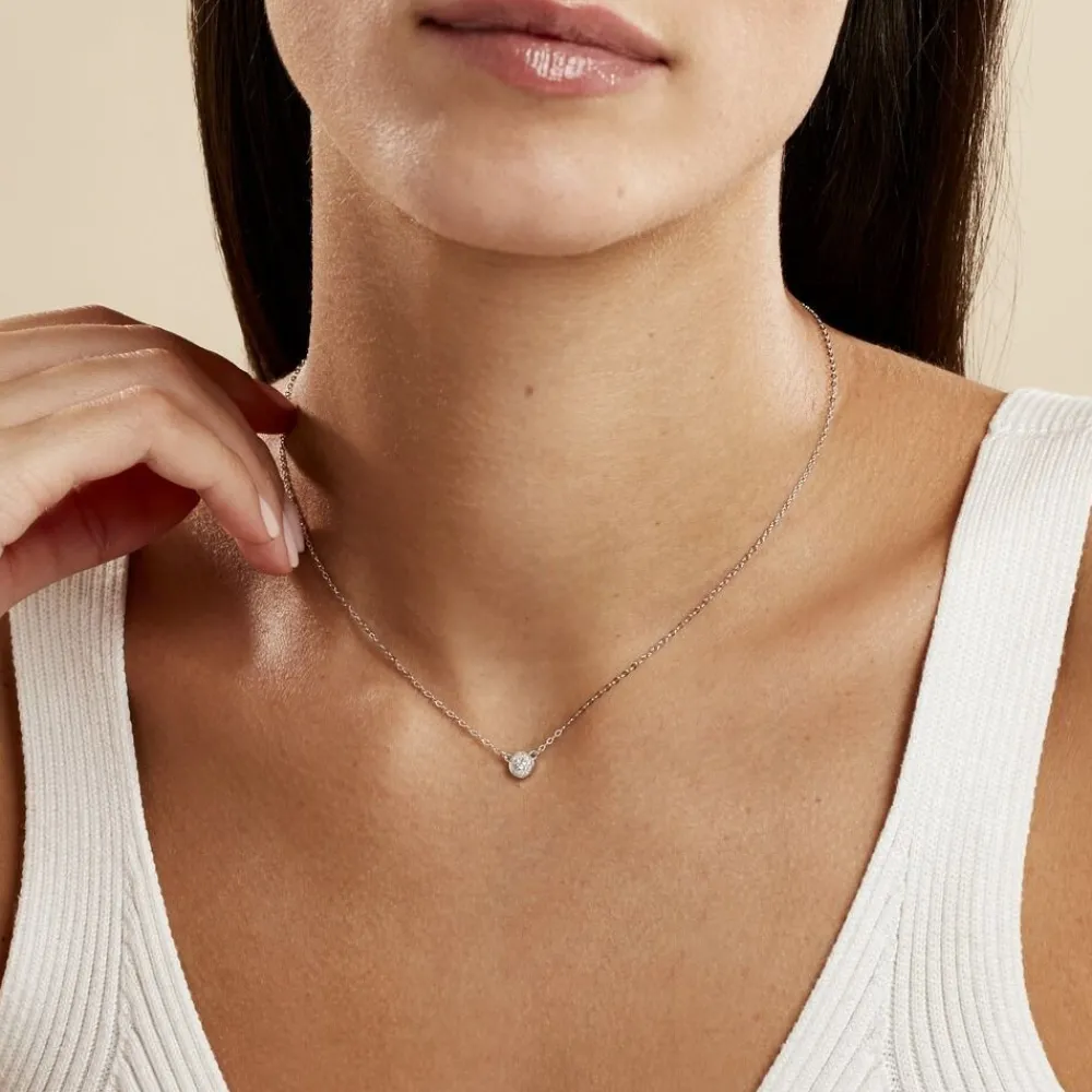Collier Argent Blanc Auxana Oxyde De Zirconium|Marc Orian Best
