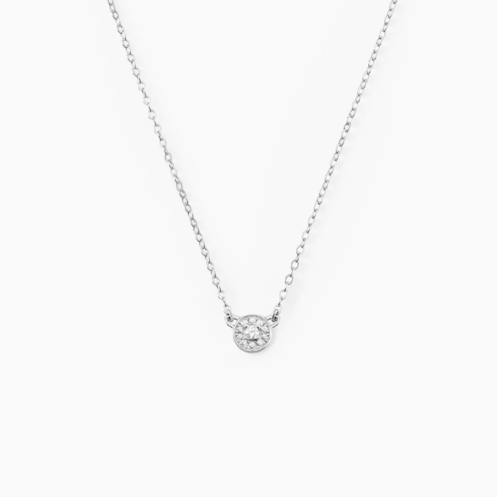 Collier Argent Blanc Auxana Oxyde De Zirconium|Marc Orian Best