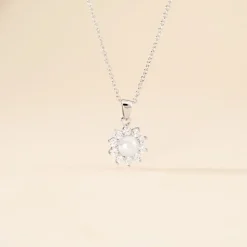 Collier Argent Blanc Cheri Perle De Culture Oxydes De Zirconium