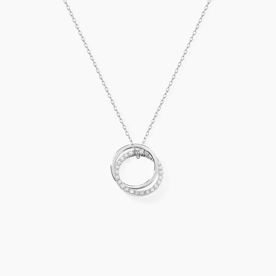 Collier Argent Blanc Circus Oxyde De Zirconium Maille