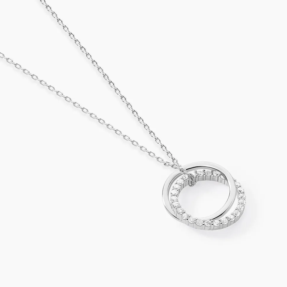 Collier Argent Blanc Circus Oxyde De Zirconium Maille