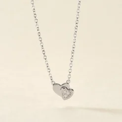 Collier Argent Dounyo Oxydes De Zirconium