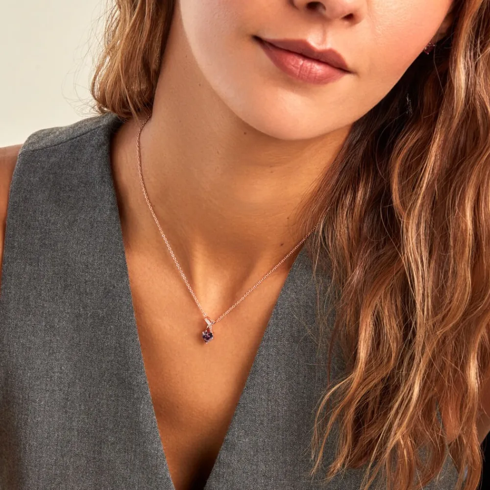 Collier Argent Rose Avalon Oxyde De Zirconium|Marc Orian