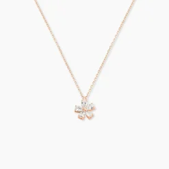 Collier Argent Rose Siriana Oxyde De Zirconium