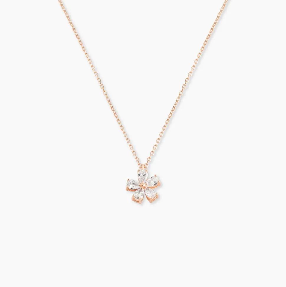 Collier Argent Rose Siriana Oxyde De Zirconium