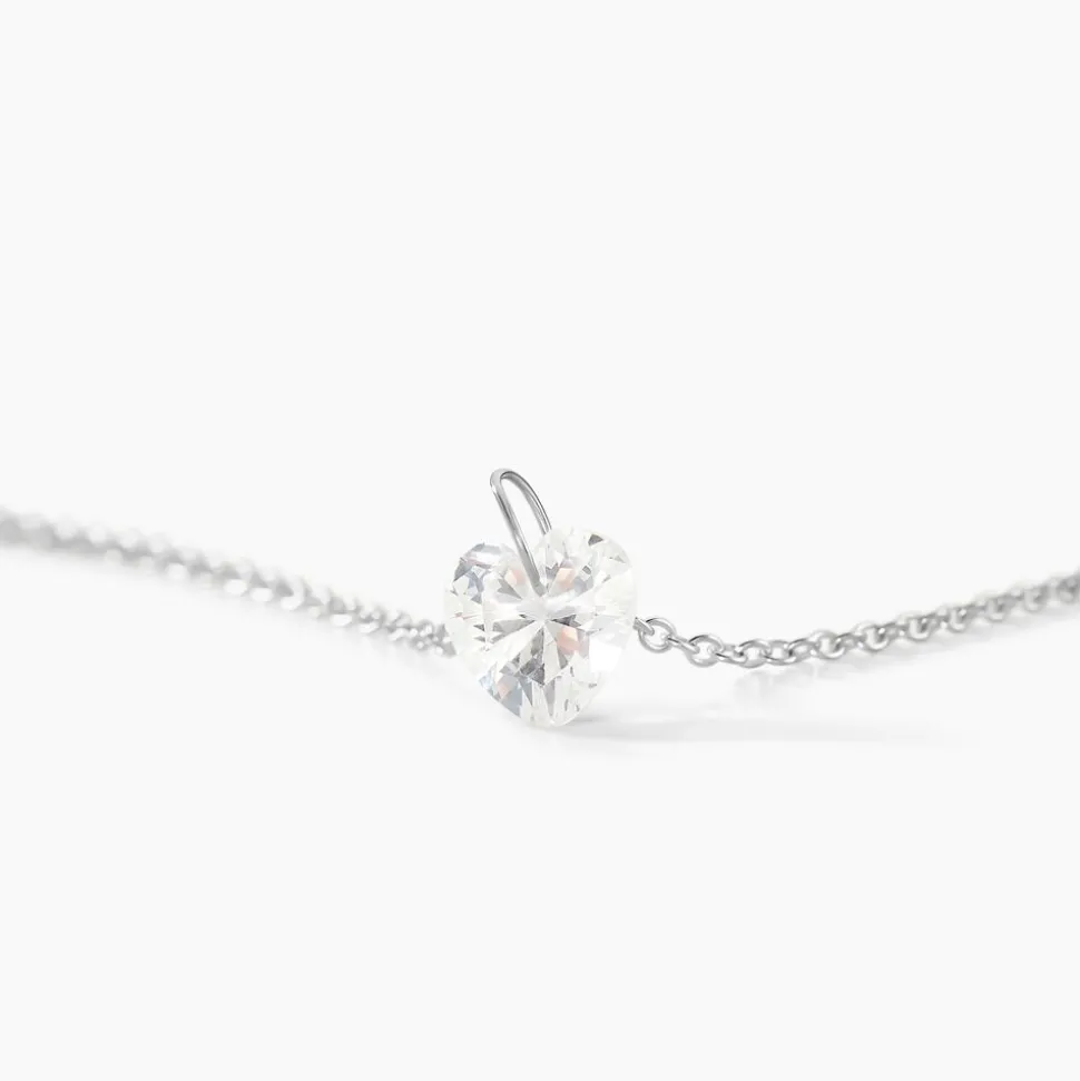 Collier Argent Sopher Oxyde De Zirconium
