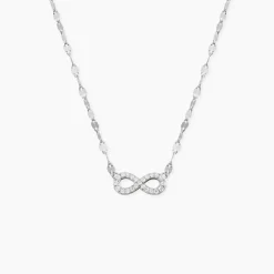 Collier Argent Wine Infini Oxydes De Zirconium