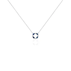 Collier Arlina Or Blanc Saphir Et Diamant