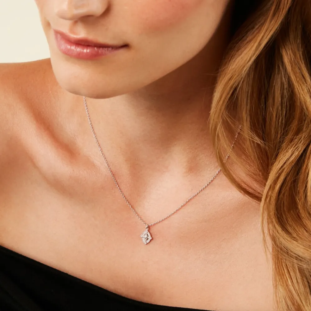 Collier Astrea Argent Blanc Oxyde De Zirconium|Marc Orian Online