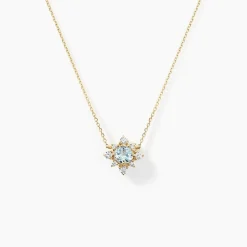 Collier Astrithr Or Jaune Topaze Oxyde De Zirconium