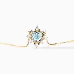 Collier Astrithr Or Jaune Topaze Oxyde De Zirconium