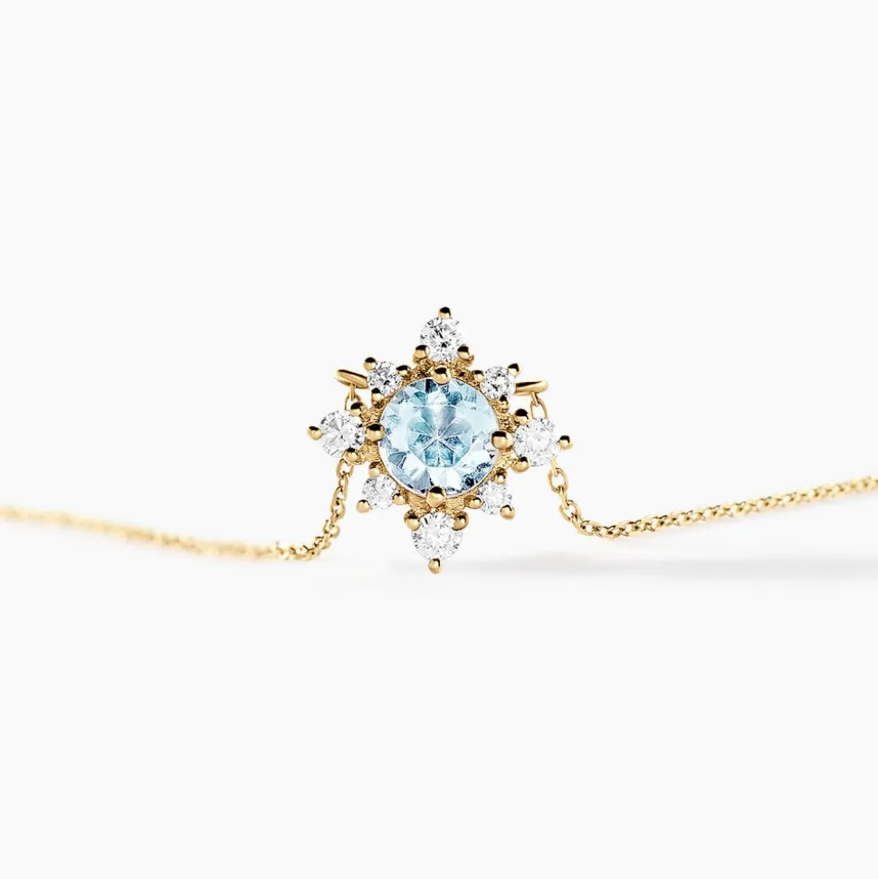 Collier Astrithr Or Jaune Topaze Oxyde De Zirconium