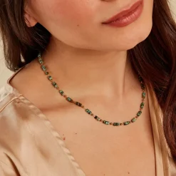 Collier Athena Acier Doré Jaspe Africain|Marc Orian Hot