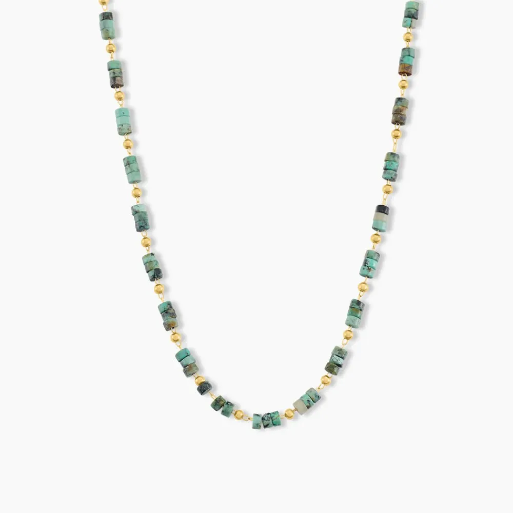 Collier Athena Acier Doré Jaspe Africain|Marc Orian Hot