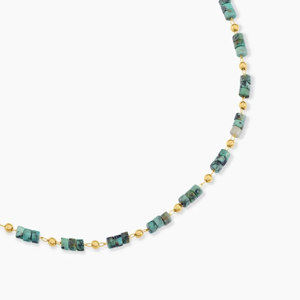 Collier Athena Acier Doré Jaspe Africain|Marc Orian Hot