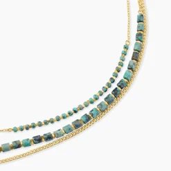 Collier Athena Acier Doré Jaspe Africain|Marc Orian Clearance