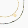Collier Athena Acier Doré Jaspe Africain|Marc Orian Discount