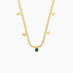 Collier Athena Acier Doré Malachite|Marc Orian Sale