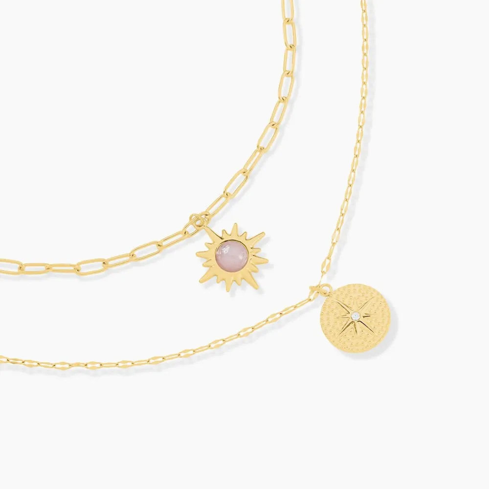 Collier Athena Acier Doré Quartz|Marc Orian Hot