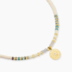 Collier Athena Acier Doré Turquoise Aventurine|Marc Orian Sale