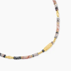 Collier Athena Acier Jaune Pierre De Synthese|Marc Orian Best