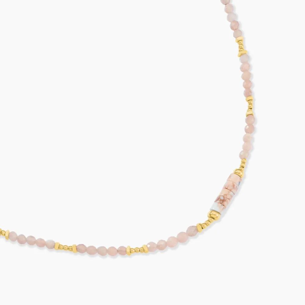 Collier Athena Acier Jaune Pierre De Synthese Turquoise|Marc Orian Outlet