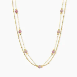 Collier Athena Acier Jaune Rhodochrosite|Marc Orian Outlet