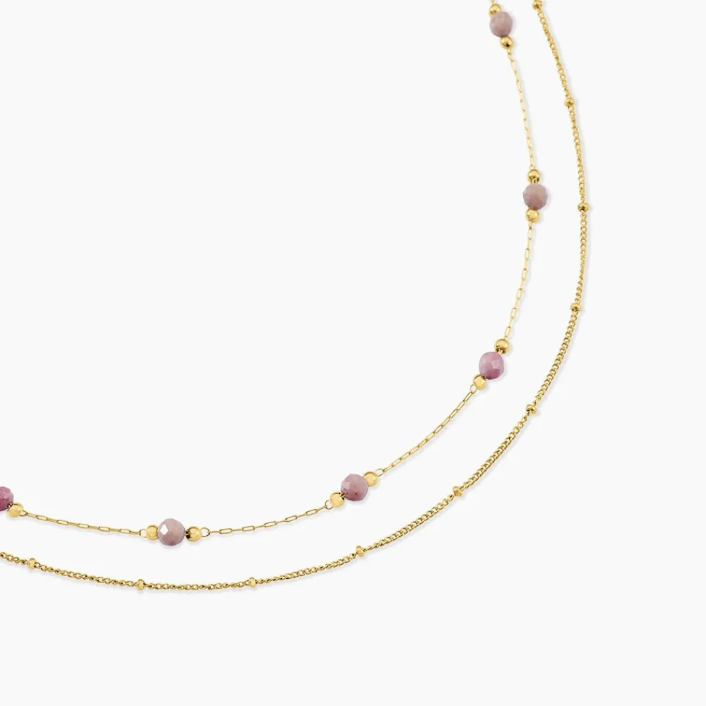 Collier Athena Acier Jaune Rhodochrosite|Marc Orian Outlet