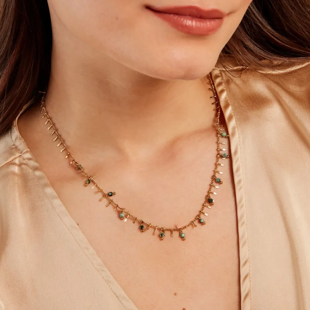 Collier Athena Acier Jaune Turquoise|Marc Orian Outlet