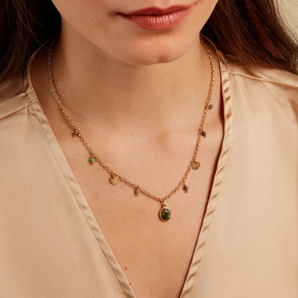 Collier Athena Acier Jaune Turquoise|Marc Orian Best